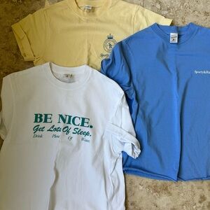 Sporty & Rich T-Shirts - Yellow, Blue, White